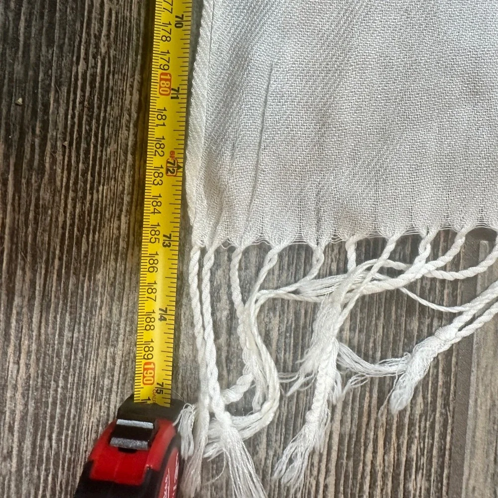 100% Pashmina White‎ Cashmere Scarf Fringe Soft Luxurious Elegant Women's